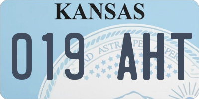 KS license plate 019AHT