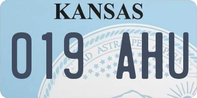 KS license plate 019AHU