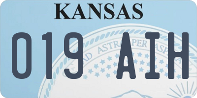 KS license plate 019AIH