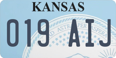 KS license plate 019AIJ