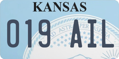 KS license plate 019AIL