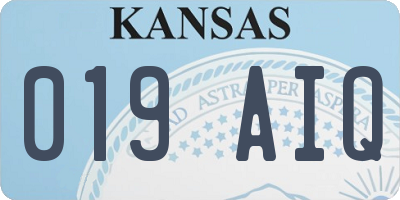 KS license plate 019AIQ