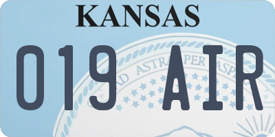 KS license plate 019AIR
