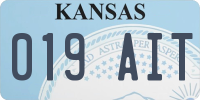 KS license plate 019AIT