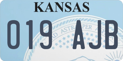 KS license plate 019AJB