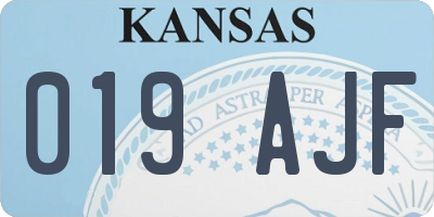 KS license plate 019AJF