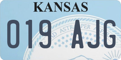 KS license plate 019AJG