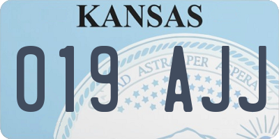 KS license plate 019AJJ