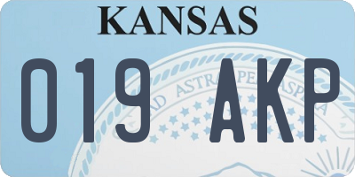 KS license plate 019AKP