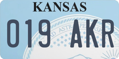 KS license plate 019AKR