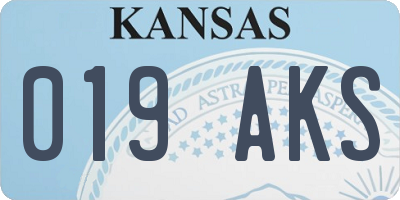 KS license plate 019AKS