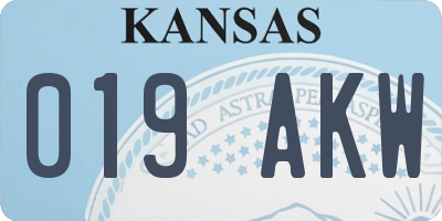 KS license plate 019AKW
