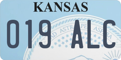 KS license plate 019ALC