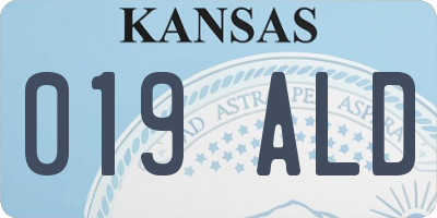 KS license plate 019ALD