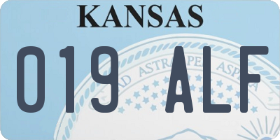 KS license plate 019ALF