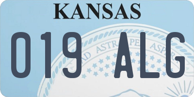 KS license plate 019ALG