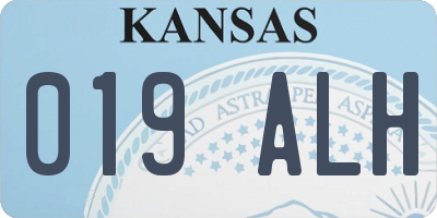 KS license plate 019ALH