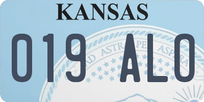 KS license plate 019ALO