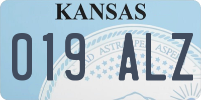 KS license plate 019ALZ