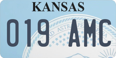 KS license plate 019AMC