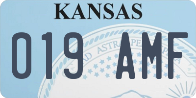 KS license plate 019AMF