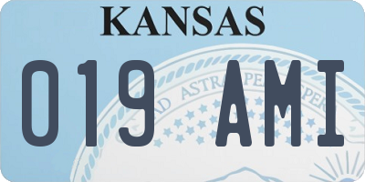 KS license plate 019AMI