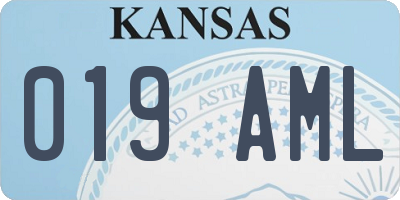 KS license plate 019AML