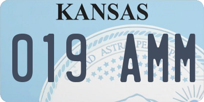 KS license plate 019AMM