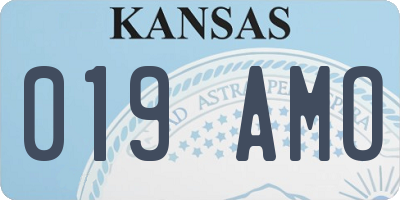 KS license plate 019AMO