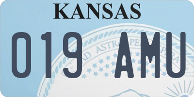 KS license plate 019AMU