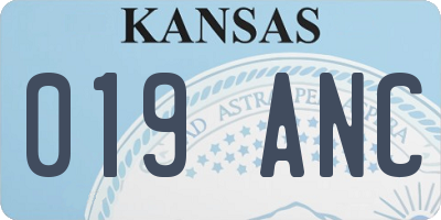 KS license plate 019ANC