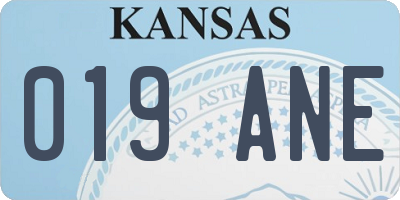 KS license plate 019ANE