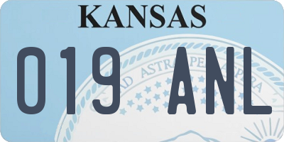 KS license plate 019ANL