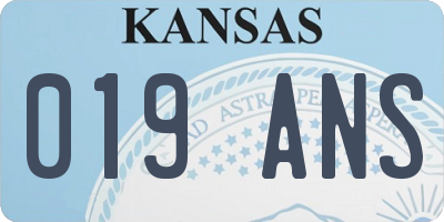 KS license plate 019ANS