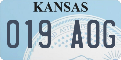 KS license plate 019AOG