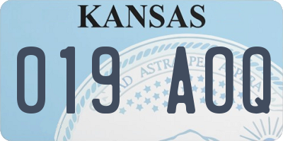 KS license plate 019AOQ