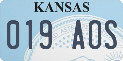 KS license plate 019AOS