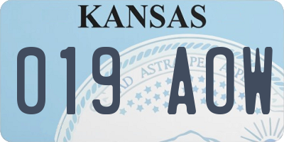 KS license plate 019AOW