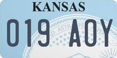 KS license plate 019AOY