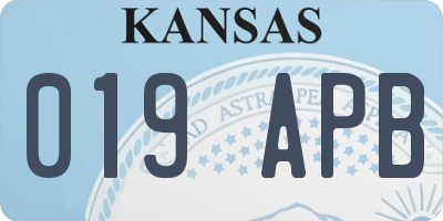 KS license plate 019APB