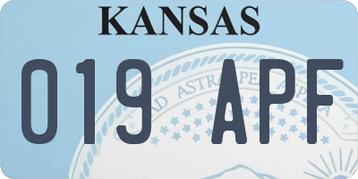 KS license plate 019APF