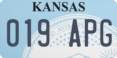 KS license plate 019APG