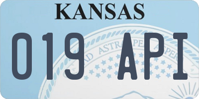 KS license plate 019API