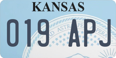 KS license plate 019APJ