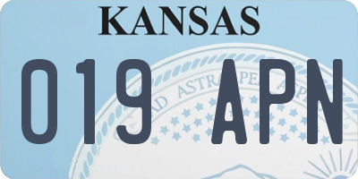 KS license plate 019APN