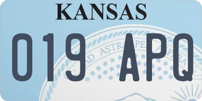KS license plate 019APQ