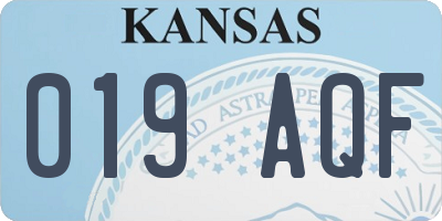 KS license plate 019AQF