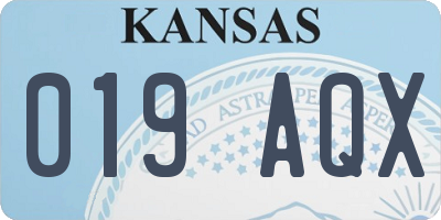 KS license plate 019AQX