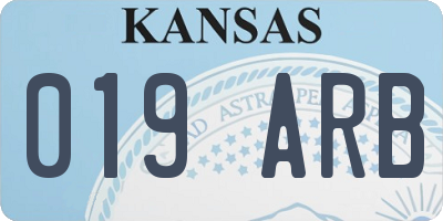 KS license plate 019ARB