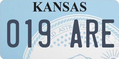 KS license plate 019ARE
